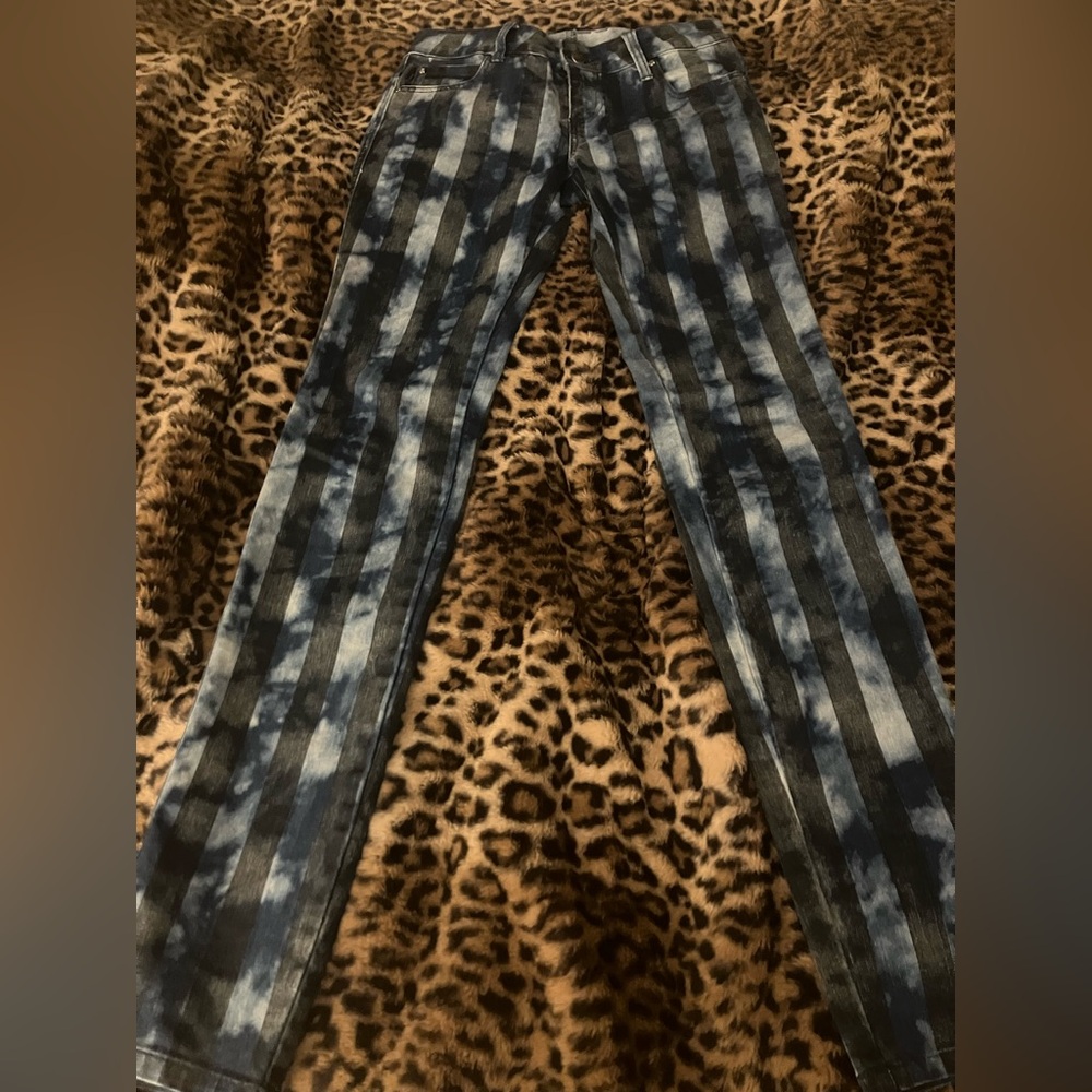 RARE TRIPP NYC Striped Blue and Black Pants